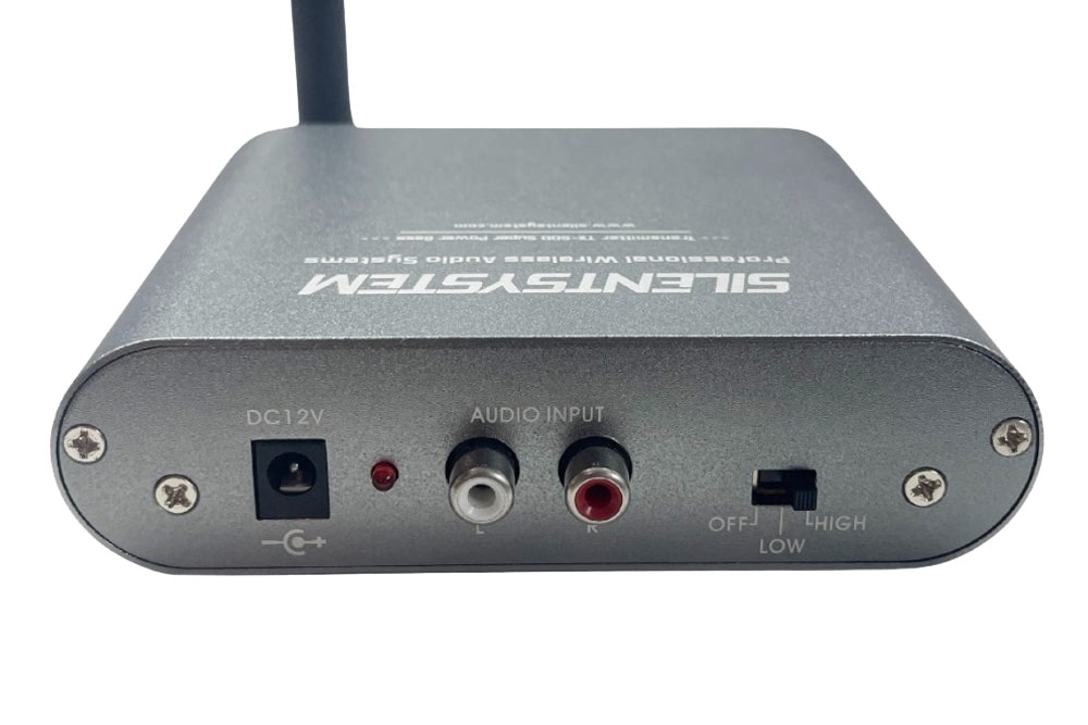 Trasmettitore UHF TX-500 Πομπός Silentsystem TX-500, πίσω είσοδοι