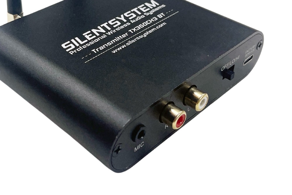 Trasmettitore UHF TX-350 Πομπός Silentsystem TX-350, πίσω είσοδοι
