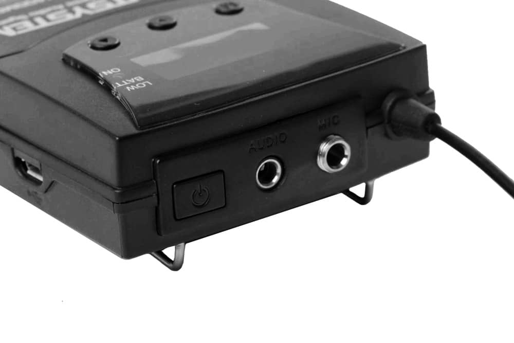 Trasmettitore UHF TX-400 Είσοδοι ήχου και μικροφώνου στον πομπό TX-400 Mobi