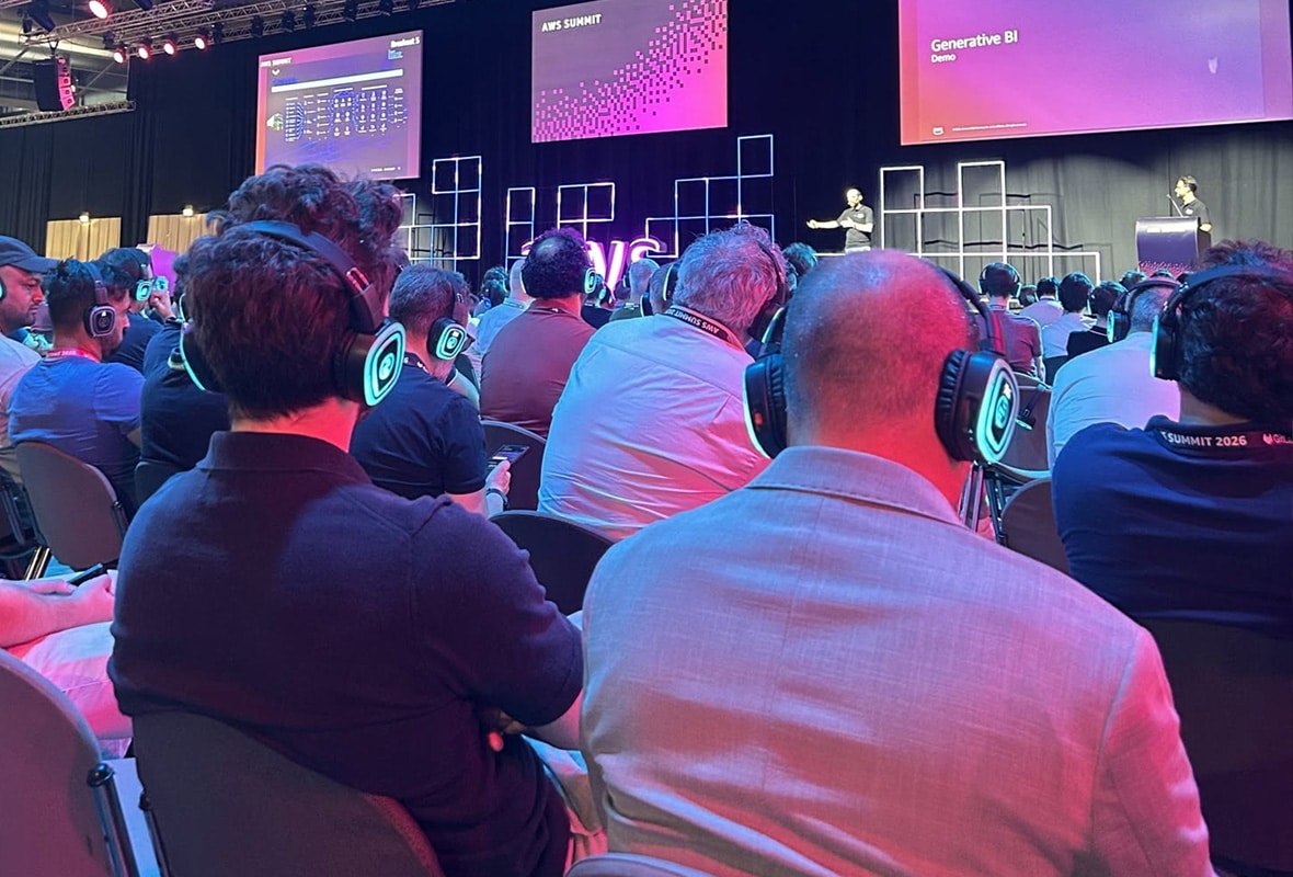 Cuffie multicanale conferenze AWS Summit Milano: πολυκαναλικό ηχητικό σύστημα RF Silentsystem